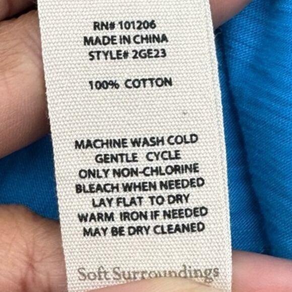 New Soft Surroundings Womens Medium Heathered Button Up Half Sleeve Shirt - Picture 3 of 6